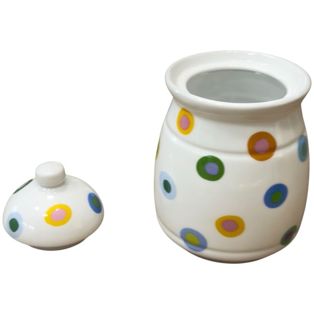 Daisy Dog Studio New York Colorful Polka Dot Jar with Lid. - Picture 2 of 9